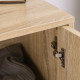 MDF 2-Tier Storage Cabinet Steel Frame Handles Tabletop Unique Home Style Organiser, 80H x 80L x 29.5Wcm-Oak