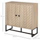 MDF 2-Tier Storage Cabinet Steel Frame Handles Tabletop Unique Home Style Organiser, 80H x 80L x 29.5Wcm-Oak
