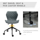 Office Computer Desk Chair, Swivel Task Chair no Arms, Fabric Study Chair with Adjustable Height and Rolling Wheels for Home Wor