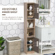 Freestanding Bathroom Storage Cabinet w/ 2 Cupboards 2 Compartments Home Organisation Anti-Tipping Elevated Base 30L x 24W x 170