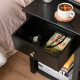 End Table, Sofa Side Table with Drawer X Bar Bottom Storage Shelf, Nightstand Bedside Table for Bedroom or Living Room Black