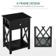 End Table, Sofa Side Table with Drawer X Bar Bottom Storage Shelf, Nightstand Bedside Table for Bedroom or Living Room Black