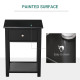 End Table, Sofa Side Table with Drawer X Bar Bottom Storage Shelf, Nightstand Bedside Table for Bedroom or Living Room Black