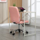 Vinsetto Armless Faux Leather Office Chair - Pink