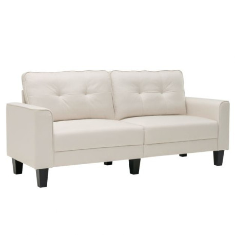 Modern Upholstered Corner Sofa Couch with 2 Removable Back Cushions