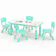 Kids Table and 4 Chairs Set with Graffiti Desktop for Home Daycare School