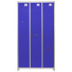 Metal Storage Lockers - Three Doors Wide, Blue