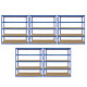 Monster Racking T-Rax 5 x Extra Wide Storage Shelves, Blue, 160cm W, 60cm D