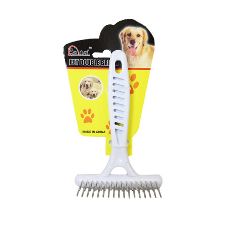 Metal Teeth Grooming Brush for Pet Dog Cat 14 x 8 cm.
