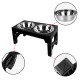 Elevated Dog Bowls 5 Height Adjustable Stand Raised dog bowl with Double Stainless Steel Bowls for Small Medium Large Dogs - Bla