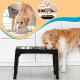 Elevated Dog Bowls 5 Height Adjustable Stand Raised dog bowl with Double Stainless Steel Bowls for Small Medium Large Dogs - Bla