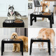 Elevated Dog Bowls 5 Height Adjustable Stand Raised dog bowl with Double Stainless Steel Bowls for Small Medium Large Dogs - Bla