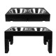 Elevated Dog Bowls 5 Height Adjustable Stand Raised dog bowl with Double Stainless Steel Bowls for Small Medium Large Dogs - Bla