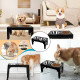 Elevated Dog Bowls 5 Height Adjustable Stand Raised dog bowl with Double Stainless Steel Bowls for Small Medium Large Dogs - Bla