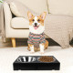 Elevated Dog Bowls 5 Height Adjustable Stand Raised dog bowl with Double Stainless Steel Bowls for Small Medium Large Dogs - Bla