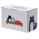 Ceramic Salt &amp; Pepper Set - Feline Fine Black &amp; Grey Cats