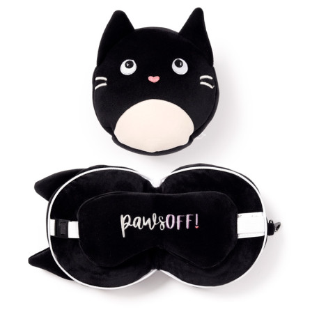 Relaxeazzz Travel Pillow & Eye Mask - Feline Fine Cat