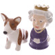 Ceramic Salt &amp; Pepper Set - Queen &amp; Corgi