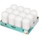 12 Bolsius Professional Pillar Candles - White (128/68mm)