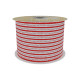 Red and White Striped Fabric Ribbon (63mm x 9m)