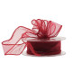 30mm x 20m Burgundy Wired Chiffon Ribbon