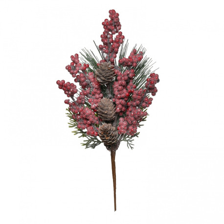 Red Berry, Spruce and Pine Cone Spray