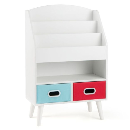 Kids Bookshelf Wooden Book Display Rack with 3-Tier Bookshelves