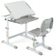 Height Adjustable Kids Study Table and Chair Set with Tilting Tabletop