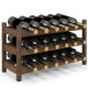 3-Tier Bamboo Wine Rack with Wave Slot for Kitchen