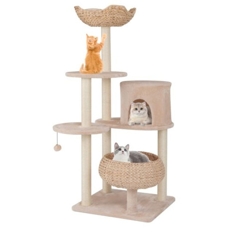 146 cm Cat Tree with Sisal Scratching Posts and Perch