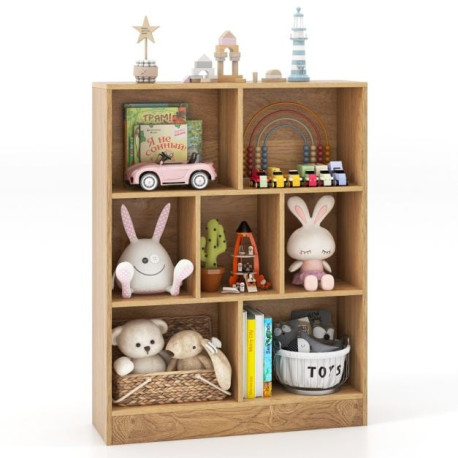 7-Cube Bookshelf with 2 Anti-Tipping Kits for Living Room and Kid’s Room