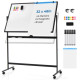 Reversible Mobile White Board with Adjustable Height