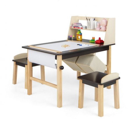 Kids Chairs Set with 2 Storage Bins and Paper Roll