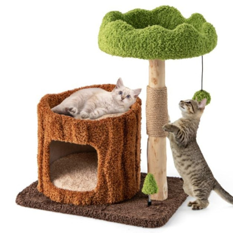 Multifunctional Cat Tree Modern Cat Tower with Sisal Covered Scratching Posts
