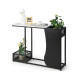 Modern Sofa Accent Console Table with 2 Storage Mesh Cubes