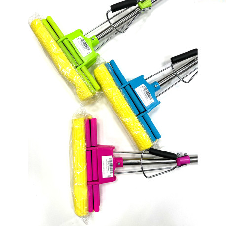 Expandable Squeeze Yellow Cleaning Sponge Mop - Random Colour