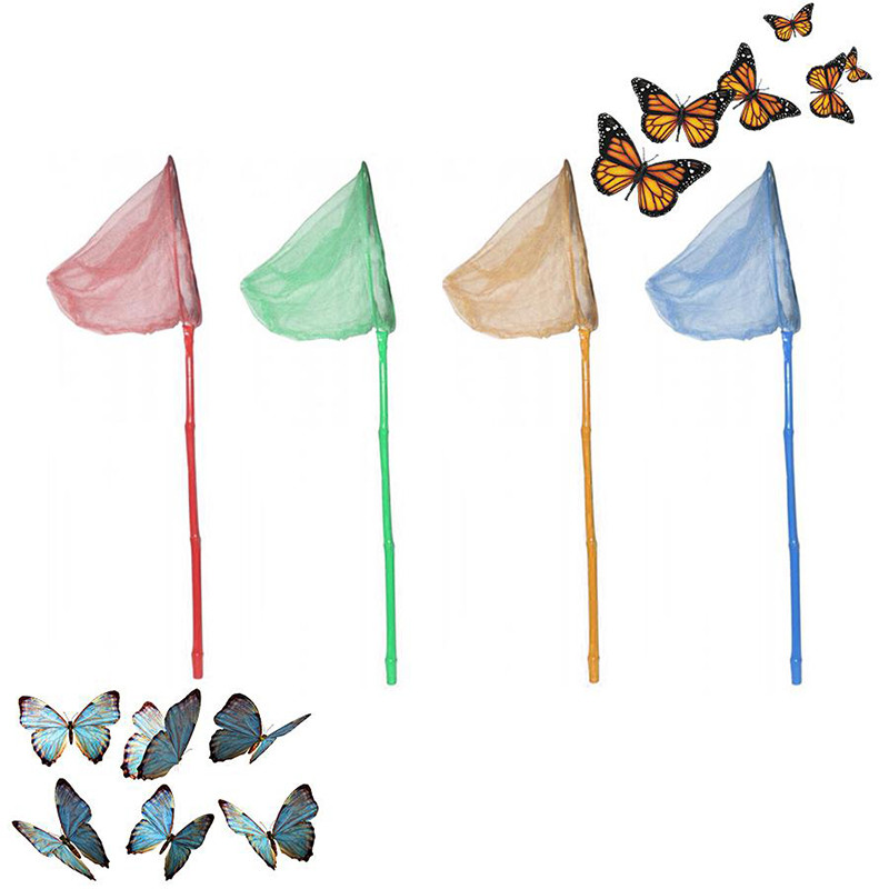 1 Pcs Childrens Kids Net Telescopic Sea Fishing Bug Butterfly Catcher Mesh 4 Colours 90cm - Random Colour