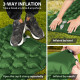 Integrated Foot Pump Portable Inflatable Camping Sleeping Mat with Pillow - Green