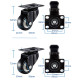 Heavy Duty Swivel Castor Wheels Trolley 50mm Furniture Casters 2 inch - 2pcs Moving Wheels + 2pcs Wheels with Brakes