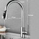 Kitchen Taps Sink Mixer Pull Out Spray Tap Single Faucet - Silver