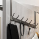 7 Hooks Over The Door Hook Hanger Coat Rack for Clothes Hat Towel - Grey