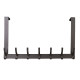 7 Hooks Over The Door Hook Hanger Coat Rack for Clothes Hat Towel - Grey