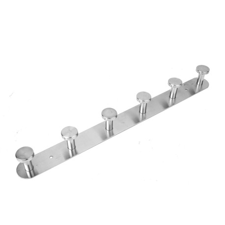 Wall Mounted Coat Hanger Hooks Stick-On Stainless Steel Coat Rack with 6 Hooks