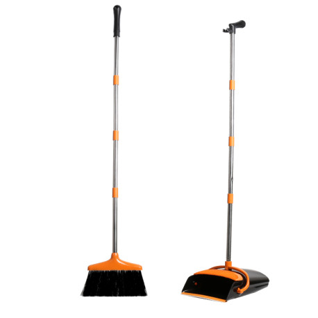 Dustpan and Broom Combo Upright Stand Up Broom and Dustpan Set with Long Handle for Home Kitchen Floor Use