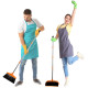 Dustpan and Broom Combo Upright Stand Up Broom and Dustpan Set with Long Handle for Home Kitchen Floor Use
