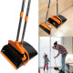 Dustpan and Broom Combo Upright Stand Up Broom and Dustpan Set with Long Handle for Home Kitchen Floor Use