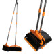 Dustpan and Broom Combo Upright Stand Up Broom and Dustpan Set with Long Handle for Home Kitchen Floor Use