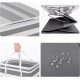 2 Pack Laundry Basket Folding Hamper Bag Storage Bin with Handle - Grey+White