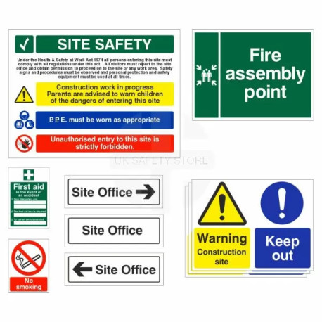 10-Pack Construction Site Safety Signs