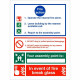 3 Point Fire Action Notice Sign - In Event Of Fire Break Glass (Writable)